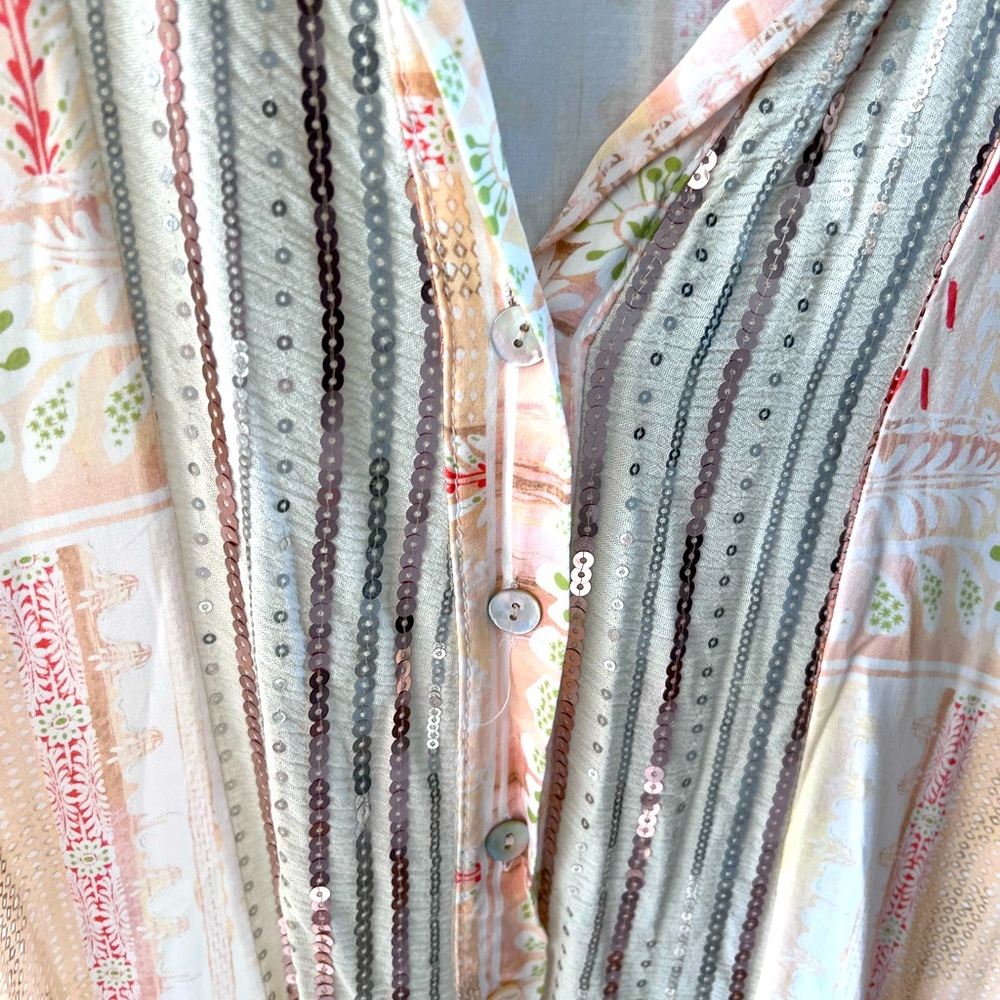 $250 Anthropologie lovers! MADE IN ITALY  Boho mini oversized dress S viscose - Picture 14 of 14